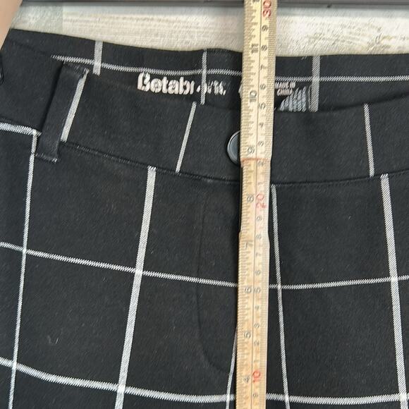 Betabrand Women’s Dress Pants Yoga Pants Classic Bootcut Black Windowpane Medium - Picture 9 of 11